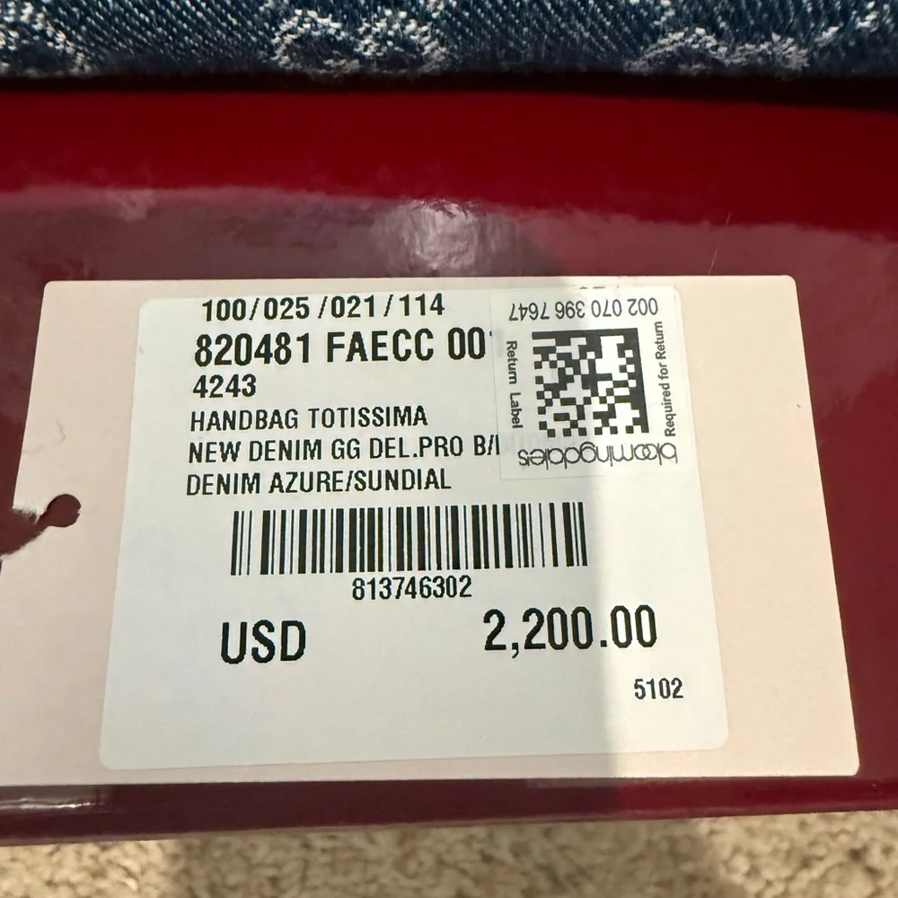 Gucci Blue and Brown Monogram Tote - Picture 2 of 4